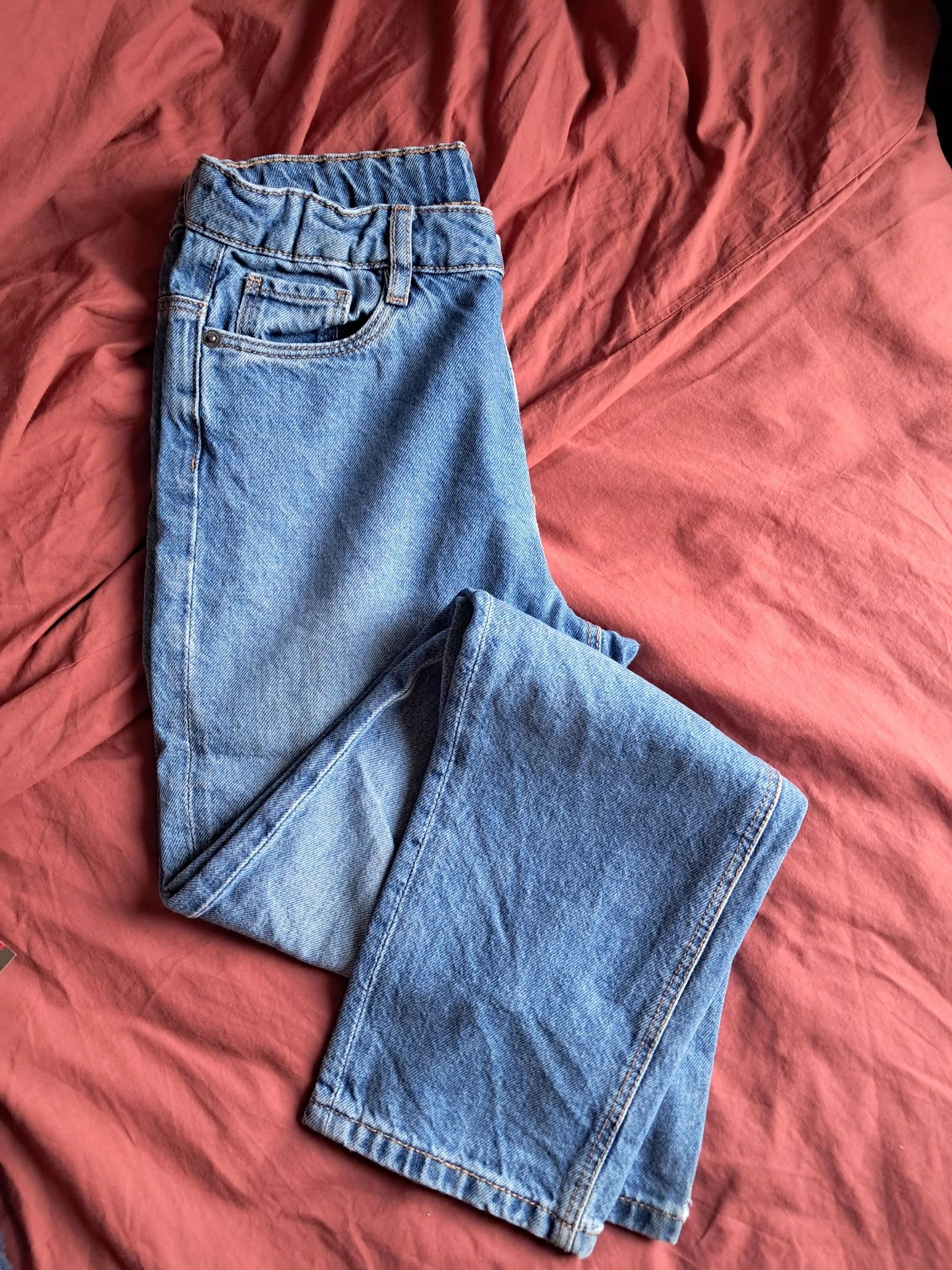 Jeans con cinta en el ojo para tweens XS holgado grande azul para adolescentes chicos – photo 10